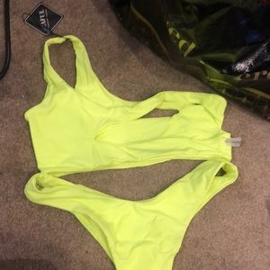 Zaful bathing suit yellow/green